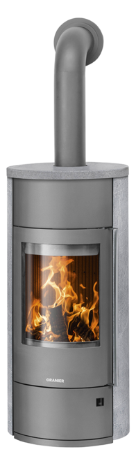 Wood stove Polar Neo Aqua with boiler function Soapstone, corpus steel grey