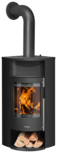Wood stove Polar Neo Eck Steel black