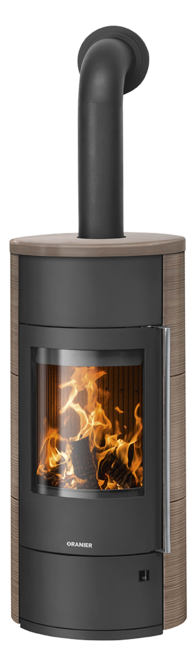 Wood stove Polar Neo Aqua with boiler function Ceramic Grappa, corpus steel black
