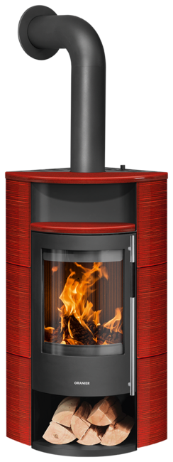 Wood stove Polar Neo Eck Ceramic Pepper red, corpus steel black