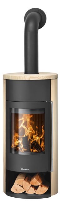 Wood stove Polar Neo Aqua with boiler function Sandstone, corpus steel black
