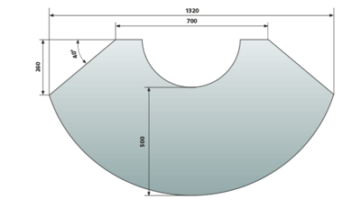 Glas-Vorlegeplatte für runde Kaminöfen klein