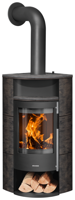 Wood stove Polar Neo Eck Ceramic Namib, corpus steel black