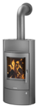 Wood stove Pori Aqua with boiler function Steel grey