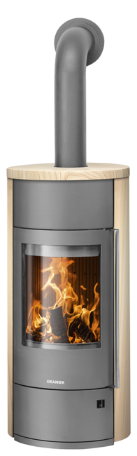 Wood stove Polar Neo Aqua with boiler function Sandstone, corpus steel grey