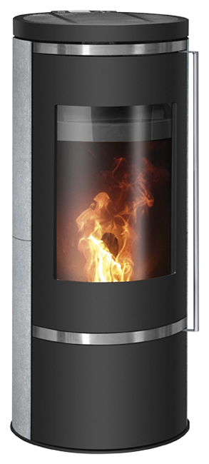 Pellet stove Carus 2.0 Soapstone, corpus steel black