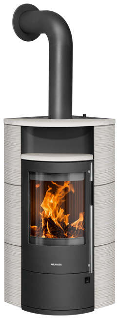 Wood stove Polar Neo Eck Ceramic Silk white, corpus steel black