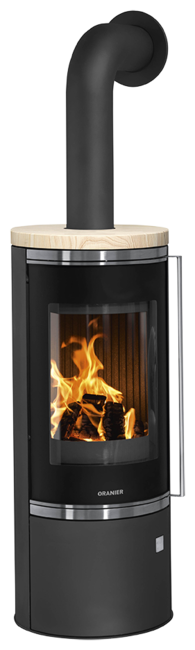 wood stove Arena 2.0 steel black, cover plate Sandstone