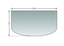 Glas-Vorlegeplatte Rundbogen Glas-Vorlegeplatte