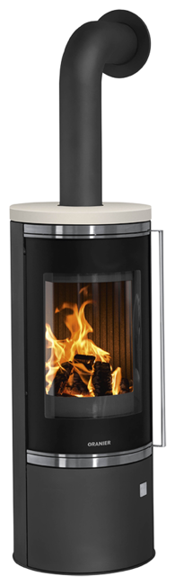 wood stove Arena 2.0 steel black, cover plate Limestone cream