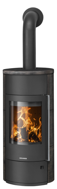Wood stove Polar Neo Aqua with boiler function Ceramic Namib, corpus steel black